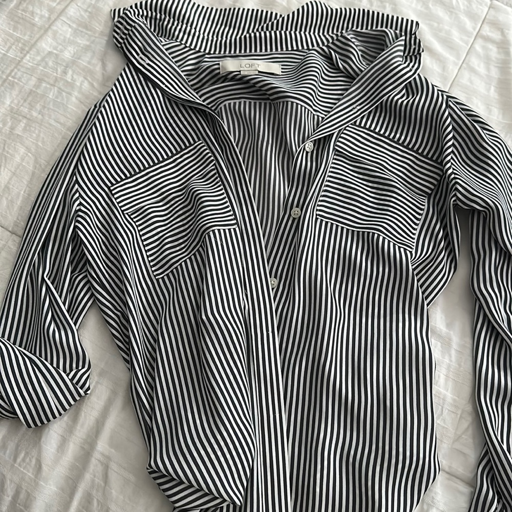 Striped Button Down Blouse